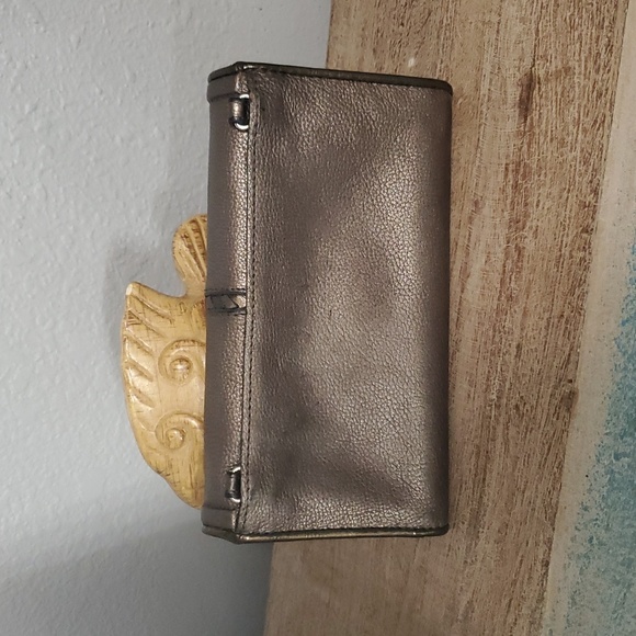 Brighton Silver Wallet with Grey Metallic Finish tri-fold, full size - Picture 2 of 8